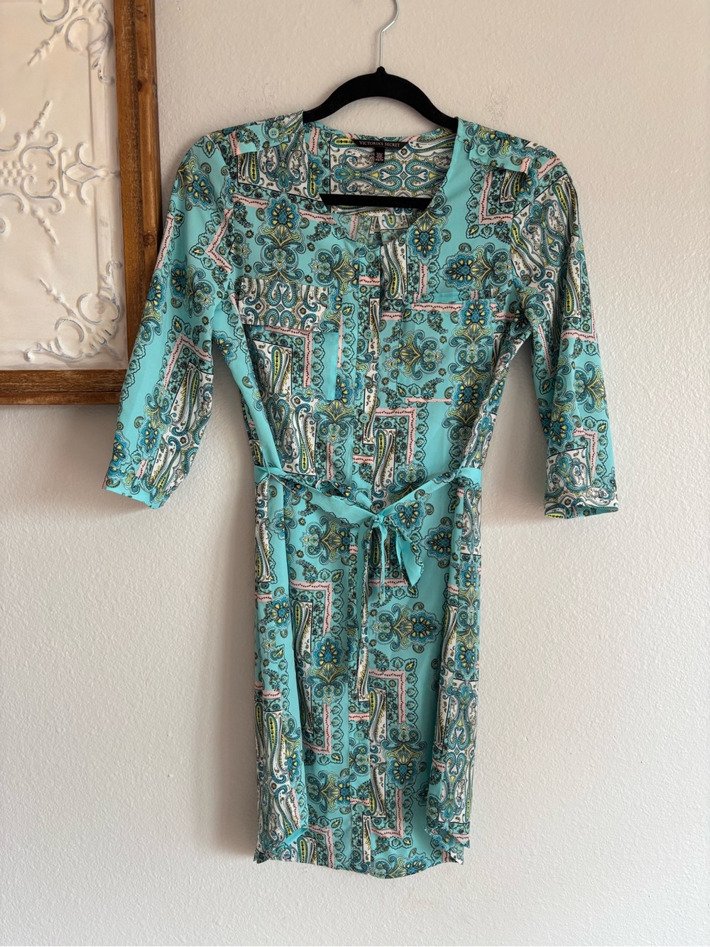 Victoria’s Secret women’s size XS/TP Paisley Belted Button Down Shirt Dress
